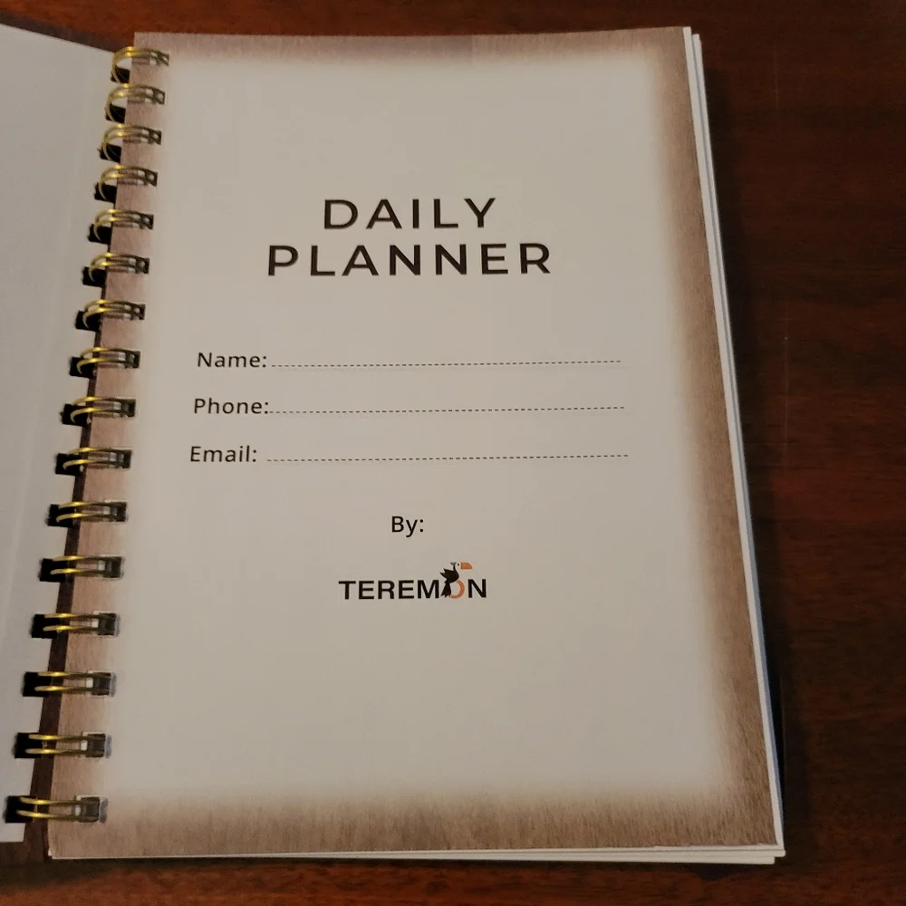 Teremon Undated Spiral Bound Daily Planner